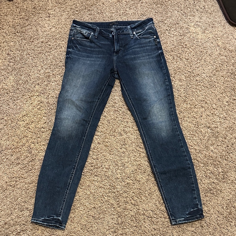 Silver Elyse Dark Wash Women’s Skinny Jeans - Blue